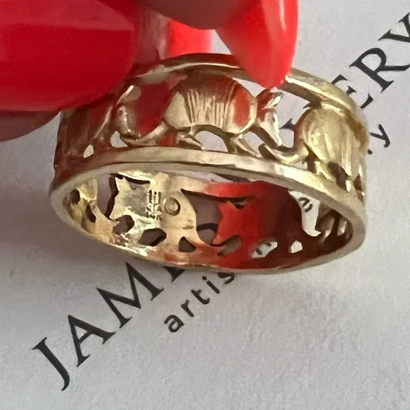 14k gold RARE Armadillo wide band ring